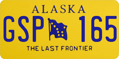 AK license plate GSP165