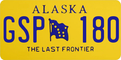 AK license plate GSP180