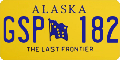 AK license plate GSP182