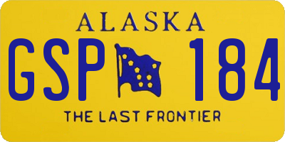 AK license plate GSP184