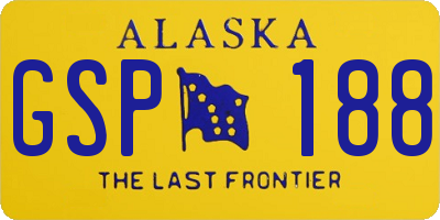 AK license plate GSP188