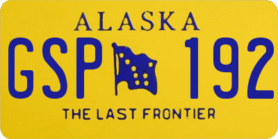 AK license plate GSP192