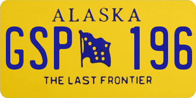 AK license plate GSP196