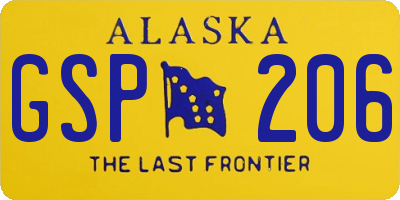 AK license plate GSP206