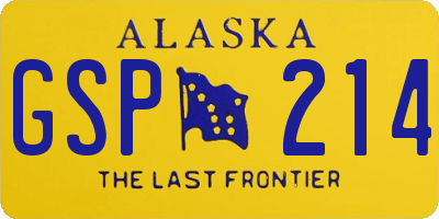 AK license plate GSP214