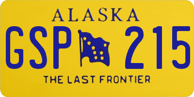 AK license plate GSP215