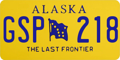 AK license plate GSP218