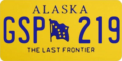 AK license plate GSP219