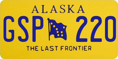 AK license plate GSP220
