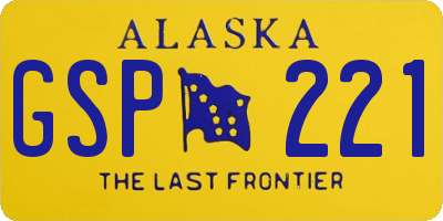 AK license plate GSP221