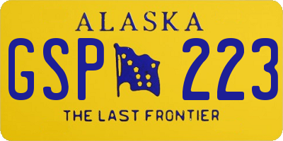 AK license plate GSP223
