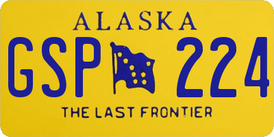 AK license plate GSP224