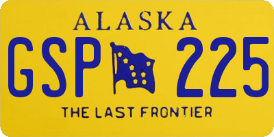 AK license plate GSP225