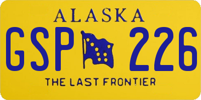 AK license plate GSP226