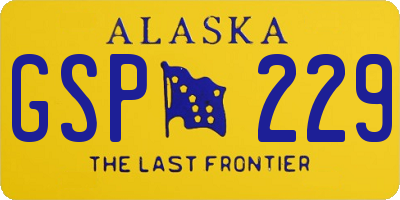 AK license plate GSP229