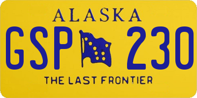 AK license plate GSP230