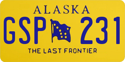 AK license plate GSP231
