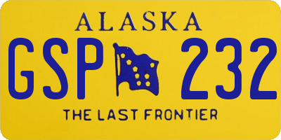 AK license plate GSP232