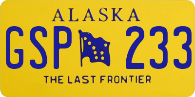 AK license plate GSP233