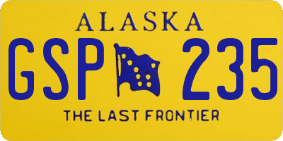 AK license plate GSP235