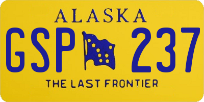 AK license plate GSP237