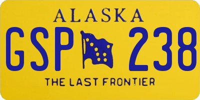 AK license plate GSP238