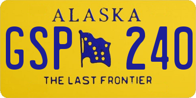 AK license plate GSP240