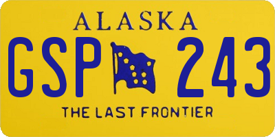 AK license plate GSP243