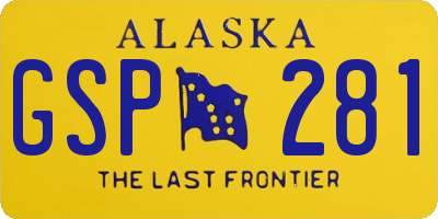 AK license plate GSP281