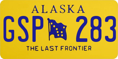 AK license plate GSP283