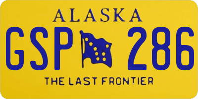 AK license plate GSP286