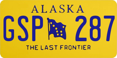 AK license plate GSP287