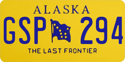 AK license plate GSP294