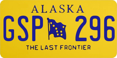 AK license plate GSP296