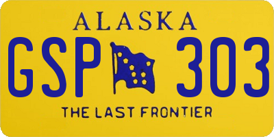 AK license plate GSP303