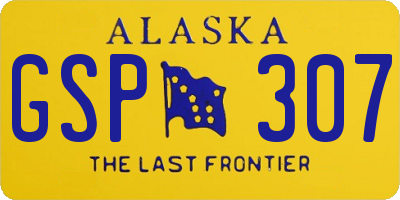 AK license plate GSP307