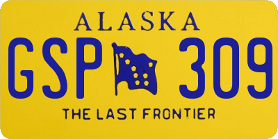 AK license plate GSP309