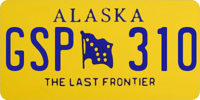AK license plate GSP310