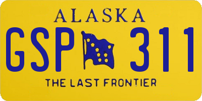 AK license plate GSP311