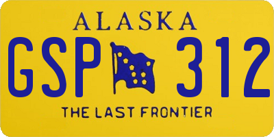 AK license plate GSP312