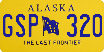 AK license plate GSP320