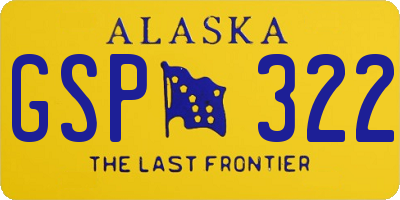 AK license plate GSP322