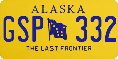 AK license plate GSP332