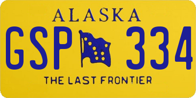 AK license plate GSP334