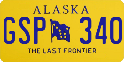 AK license plate GSP340
