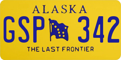 AK license plate GSP342