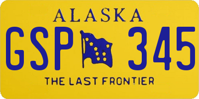 AK license plate GSP345