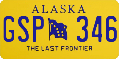 AK license plate GSP346