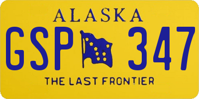 AK license plate GSP347