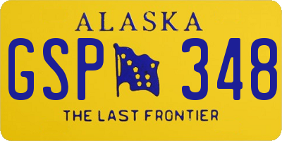 AK license plate GSP348